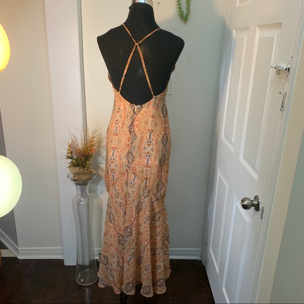 Forever21 Halter Parsley Maxi CrossBack SlipDress